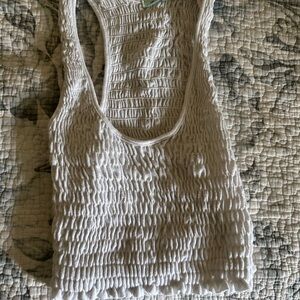 Kimchi Blue White Smocked Tank Top